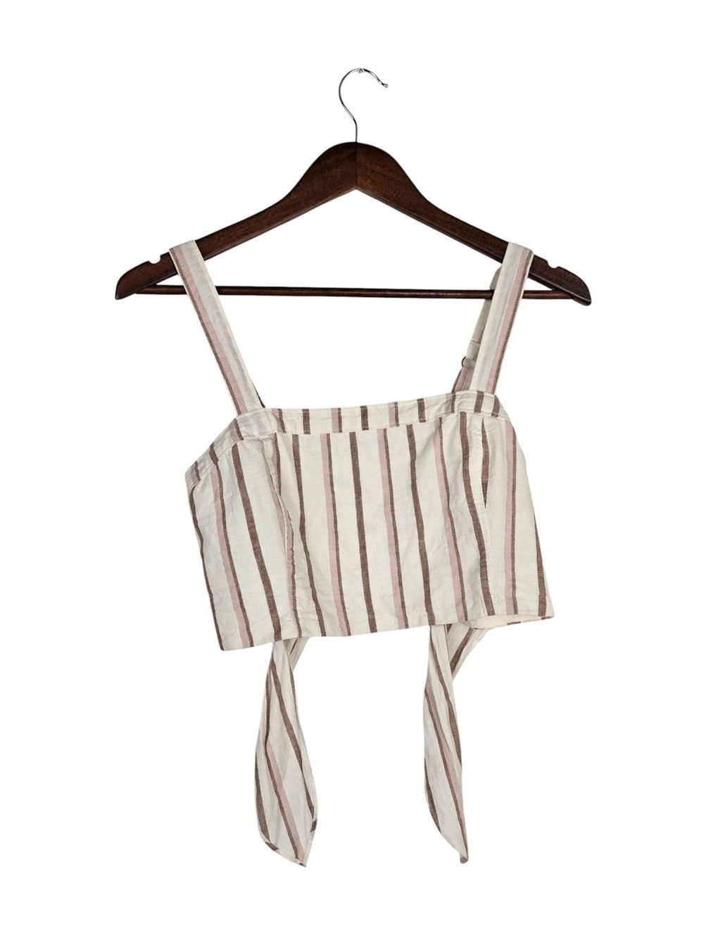 Abercrombie & Fitch Linen Blend Tie Back Striped Crop Top S - Picture 5 of 9